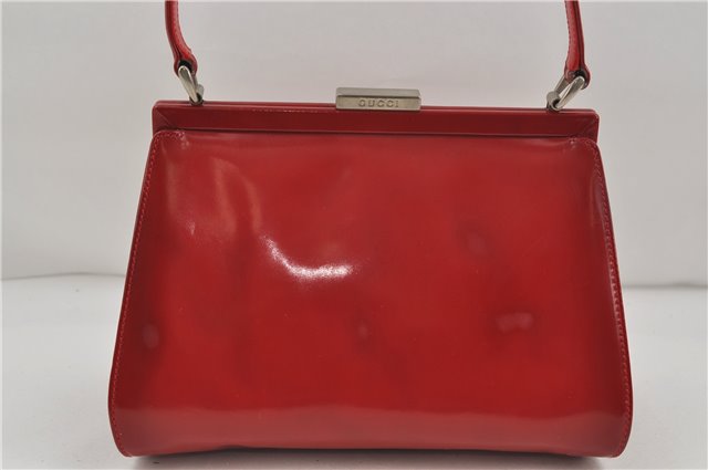 Authentic GUCCI Vintage Shoulder Hand Bag Purse Leather Red 6694D