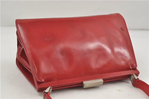 Authentic GUCCI Vintage Shoulder Hand Bag Purse Leather Red 6694D