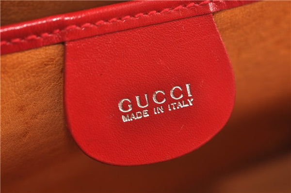 Authentic GUCCI Vintage Shoulder Hand Bag Purse Leather Red 6694D