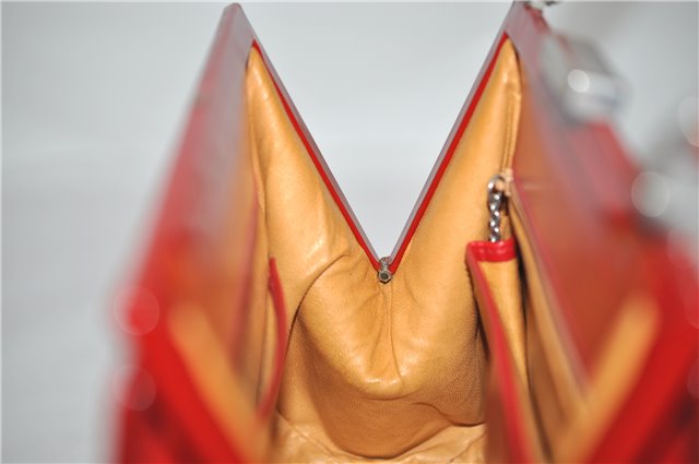 Authentic GUCCI Vintage Shoulder Hand Bag Purse Leather Red 6694D