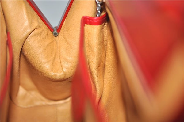 Authentic GUCCI Vintage Shoulder Hand Bag Purse Leather Red 6694D