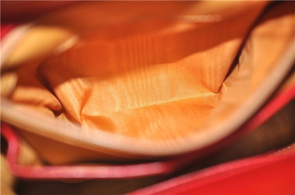 Authentic GUCCI Vintage Shoulder Hand Bag Purse Leather Red 6694D