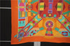 Authentic HERMES Pleats Scarf "L'ART INDIEN DES PLAINES" Silk Orange Box 6695E