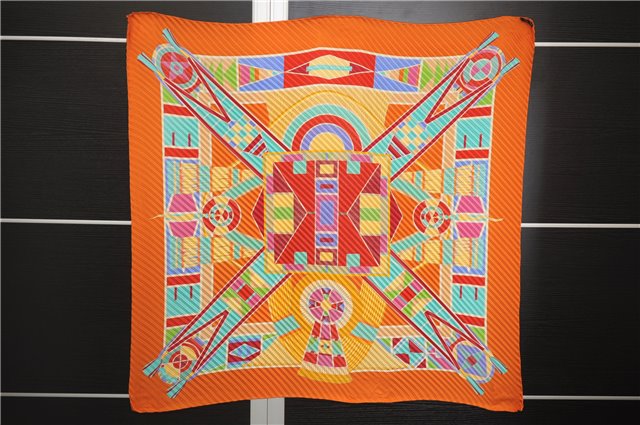 Authentic HERMES Pleats Scarf 