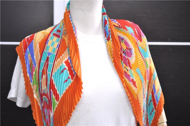 Authentic HERMES Pleats Scarf 