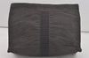 Authentic HERMES Her Line Pouch MM Clutch Bag Purse Nylon Gray 6695I