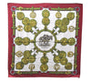 Authentic HERMES Carre 90 Scarf "Guivreries" Silk Bordeaux Red 6698C