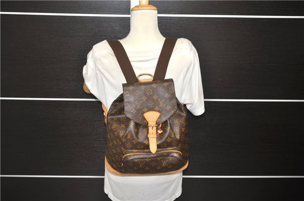 Authentic Louis Vuitton Monogram Montsouris GM Backpack M51135 LV 6698D