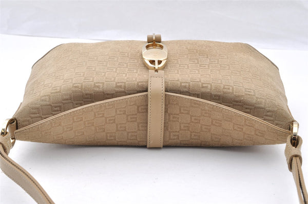 Authentic GUCCI Square GG Shoulder Bag Purse Suede Leather 0014147 Beige 6698I