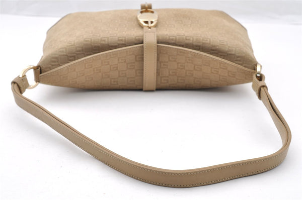 Authentic GUCCI Square GG Shoulder Bag Purse Suede Leather 0014147 Beige 6698I
