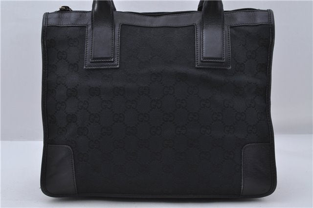 Authentic GUCCI Shoulder Tote Bag Purse GG Canvas Leather 0000855 Black 6699D