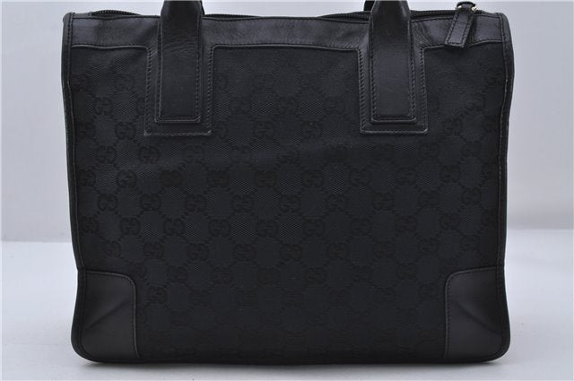Authentic GUCCI Shoulder Tote Bag Purse GG Canvas Leather 0000855 Black 6699D