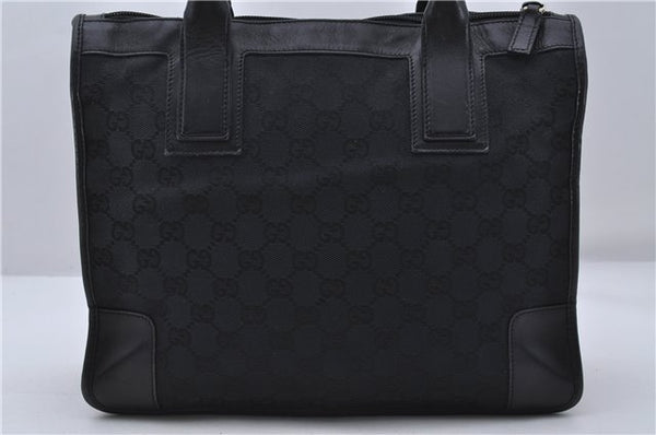 Authentic GUCCI Shoulder Tote Bag Purse GG Canvas Leather 0000855 Black 6699D