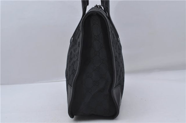 Authentic GUCCI Shoulder Tote Bag Purse GG Canvas Leather 0000855 Black 6699D