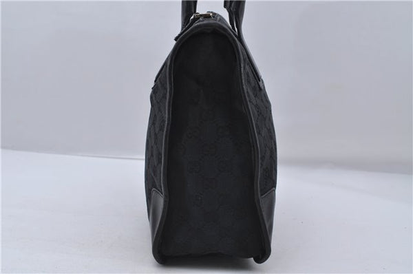 Authentic GUCCI Shoulder Tote Bag Purse GG Canvas Leather 0000855 Black 6699D