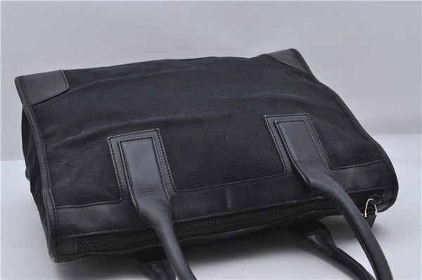 Authentic GUCCI Shoulder Tote Bag Purse GG Canvas Leather 0000855 Black 6699D