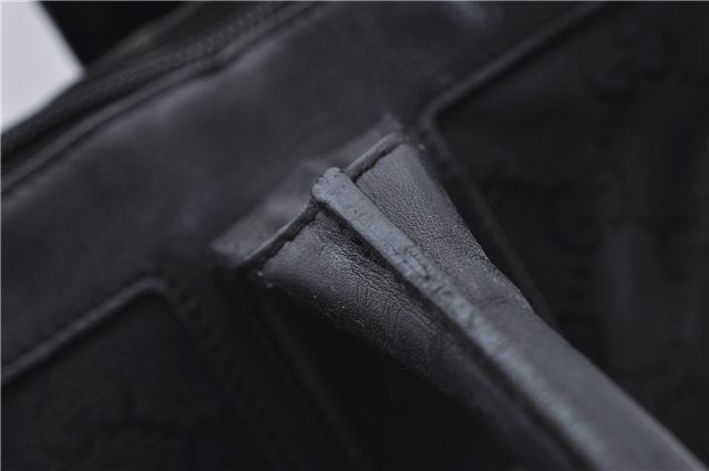 Authentic GUCCI Shoulder Tote Bag Purse GG Canvas Leather 0000855 Black 6699D