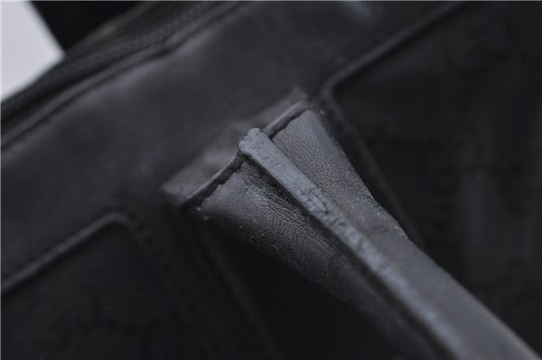 Authentic GUCCI Shoulder Tote Bag Purse GG Canvas Leather 0000855 Black 6699D