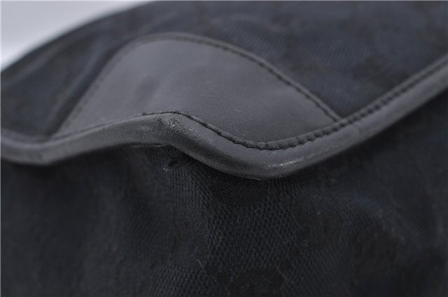 Authentic GUCCI Shoulder Tote Bag Purse GG Canvas Leather 0000855 Black 6699D