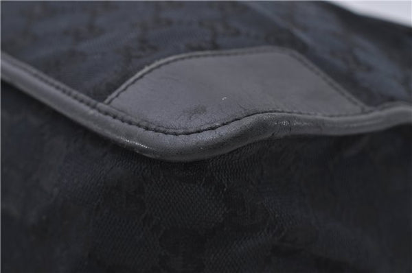 Authentic GUCCI Shoulder Tote Bag Purse GG Canvas Leather 0000855 Black 6699D