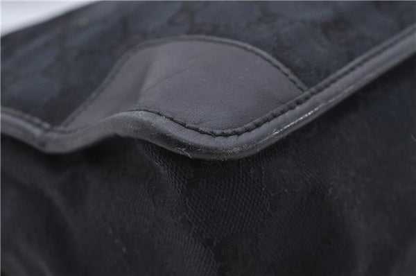 Authentic GUCCI Shoulder Tote Bag Purse GG Canvas Leather 0000855 Black 6699D