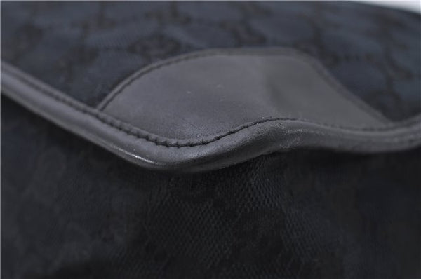 Authentic GUCCI Shoulder Tote Bag Purse GG Canvas Leather 0000855 Black 6699D