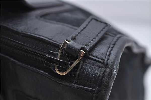 Authentic GUCCI Shoulder Tote Bag Purse GG Canvas Leather 0000855 Black 6699D