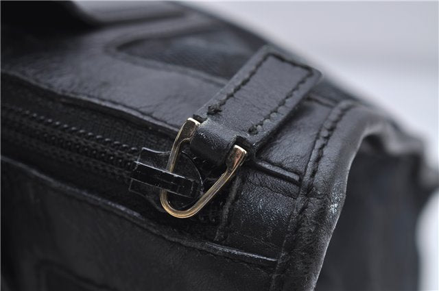 Authentic GUCCI Shoulder Tote Bag Purse GG Canvas Leather 0000855 Black 6699D