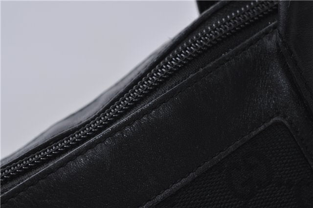 Authentic GUCCI Shoulder Tote Bag Purse GG Canvas Leather 0000855 Black 6699D