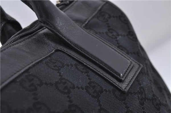 Authentic GUCCI Shoulder Tote Bag Purse GG Canvas Leather 0000855 Black 6699D