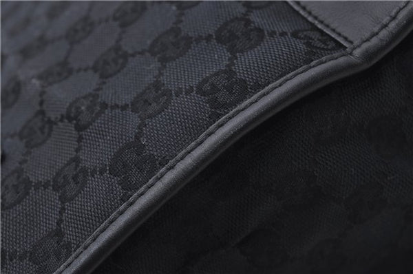 Authentic GUCCI Shoulder Tote Bag Purse GG Canvas Leather 0000855 Black 6699D