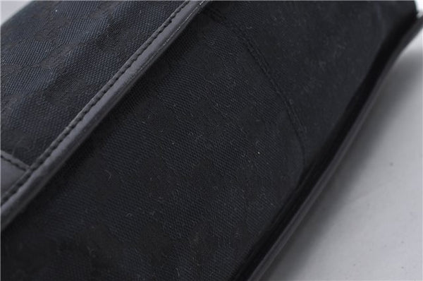 Authentic GUCCI Shoulder Tote Bag Purse GG Canvas Leather 0000855 Black 6699D