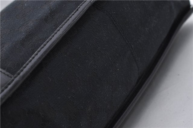 Authentic GUCCI Shoulder Tote Bag Purse GG Canvas Leather 0000855 Black 6699D