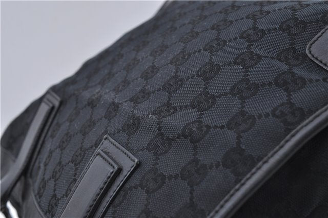 Authentic GUCCI Shoulder Tote Bag Purse GG Canvas Leather 0000855 Black 6699D