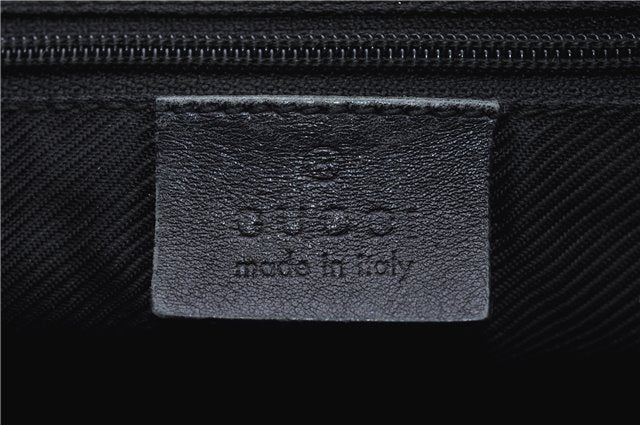 Authentic GUCCI Shoulder Tote Bag Purse GG Canvas Leather 0000855 Black 6699D