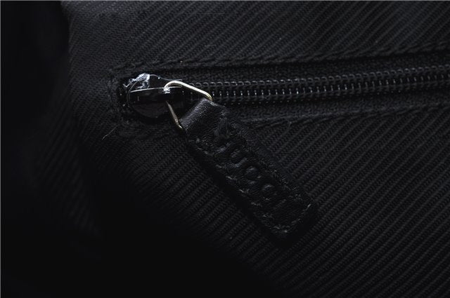 Authentic GUCCI Shoulder Tote Bag Purse GG Canvas Leather 0000855 Black 6699D