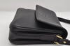 Authentic Burberrys Vintage Leather Shoulder Cross Body Bag Purse Black 6699I