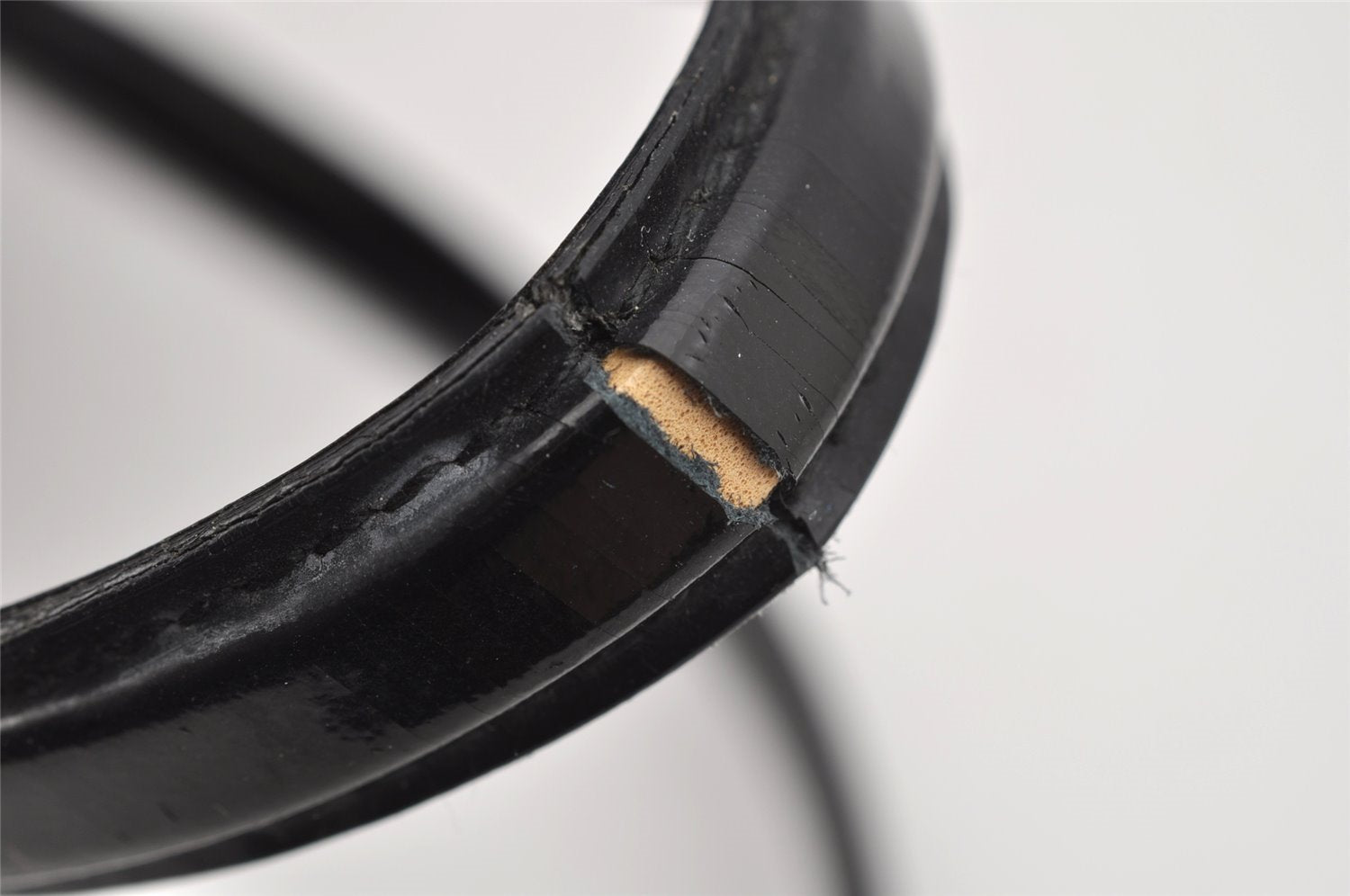 Authentic GUCCI Vintage Shoulder Hand Bag GG Canvas Enamel 0021122 Black 6701I