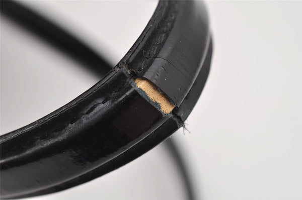 Authentic GUCCI Vintage Shoulder Hand Bag GG Canvas Enamel 0021122 Black 6701I