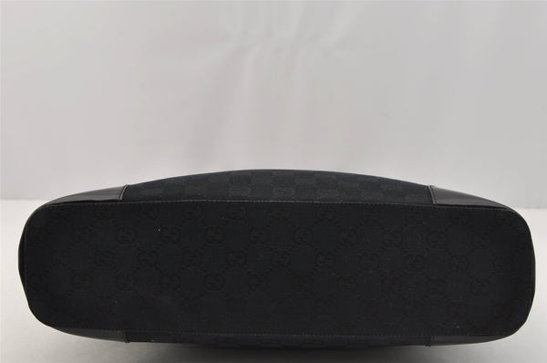 Authentic GUCCI Vintage Shoulder Hand Bag GG Canvas Enamel 0021122 Black 6701I