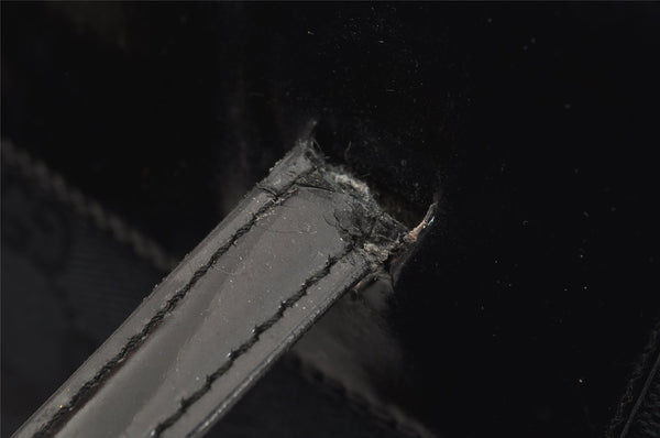 Authentic GUCCI Vintage Shoulder Hand Bag GG Canvas Enamel 0021122 Black 6701I