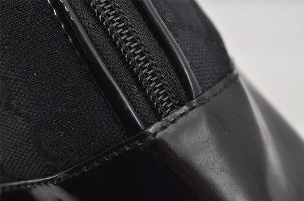 Authentic GUCCI Vintage Shoulder Hand Bag GG Canvas Enamel 0021122 Black 6701I