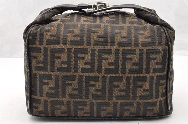 Authentic FENDI Vintage Zucca Hand Bag Purse Canvas Leather Brown Junk 6702I