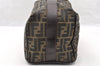 Authentic FENDI Vintage Zucca Hand Bag Purse Canvas Leather Brown Junk 6702I