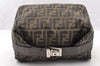 Authentic FENDI Vintage Zucca Hand Bag Purse Canvas Leather Brown Junk 6702I