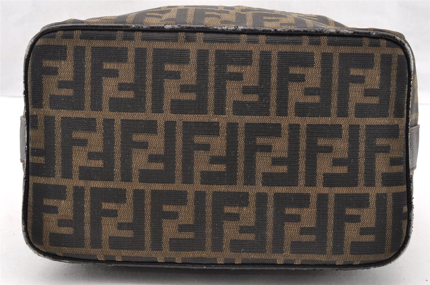 Authentic FENDI Vintage Zucca Hand Bag Purse Canvas Leather Brown Junk 6702I