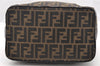 Authentic FENDI Vintage Zucca Hand Bag Purse Canvas Leather Brown Junk 6702I