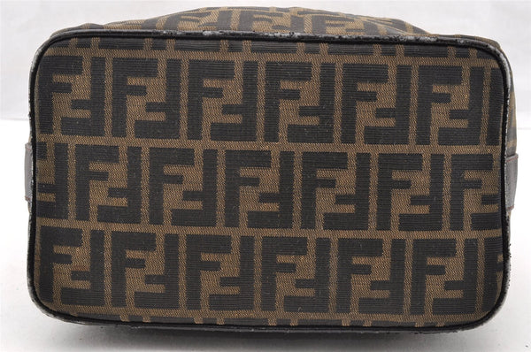 Authentic FENDI Vintage Zucca Hand Bag Purse Canvas Leather Brown Junk 6702I