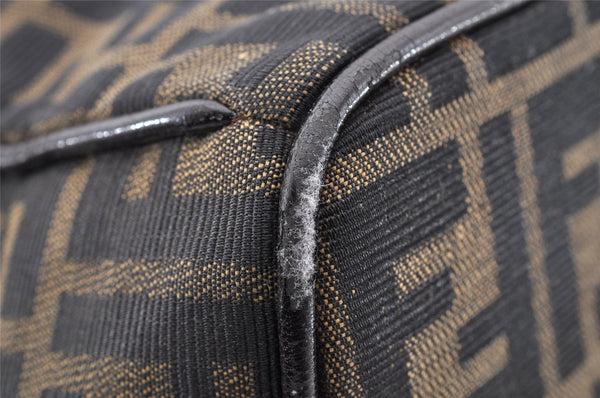 Authentic FENDI Vintage Zucca Hand Bag Purse Canvas Leather Brown Junk 6702I