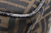 Authentic FENDI Vintage Zucca Hand Bag Purse Canvas Leather Brown Junk 6702I